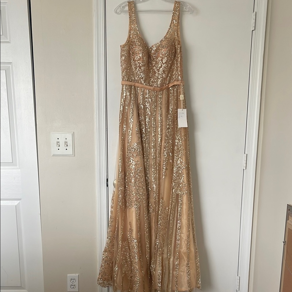 Gold Sequin Evening Gown